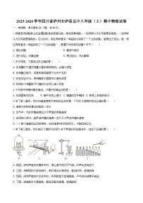 2025-2026学年四川省泸州市泸县五中八年级（上）期中物理试卷-自定义类型