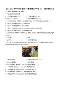 2025-2026学年广东省惠州一中教育集团八年级（上）期中物理试卷-自定义类型