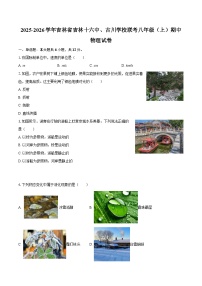 2025-2026学年吉林省吉林十六中、古川学校联考八年级（上）期中物理试卷-自定义类型