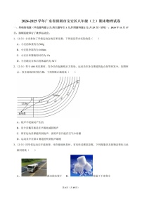 2024-2025年广东省深圳市宝安区八年级上学期期末物理试卷（含答案）
