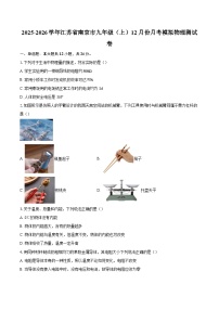 2025-2026学年江苏省南京市九年级（上）12月份月考模拟物理测试卷-自定义类型