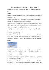 2025年山东省滨州市中考第二次模拟考试物理试卷（学生版）