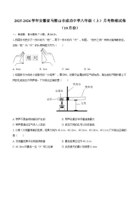 2025-2026学年安徽省马鞍山市成功中学八年级（上）月考物理试卷（10月份）-自定义类型