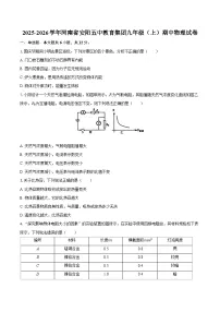 2025-2026学年河南省安阳五中教育集团九年级（上）期中物理试卷-自定义类型