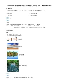 福建省厦门市思明区八年级上学期期末考试物理试题（解析版）-A4