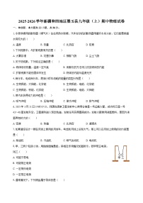 2025-2026学年新疆和田地区墨玉县九年级（上）期中物理试卷-自定义类型