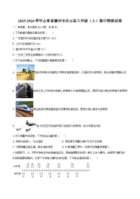 2025-2026学年山东省德州市庆云县八年级（上）期中物理试卷-自定义类型