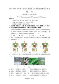 福建省厦门市同安区2024-2025学年九年级上学期期末模拟物理试题