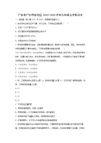 2024-2025学年广东省广州市荔湾区九年级上学期月考测试物理试卷（学生版）
