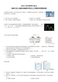 2025~2026学年12月上海徐汇区上海民办南模中学初三上学期月考物理试卷（有答案解析）