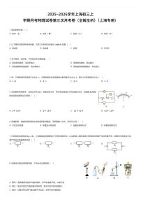 2025~2026学年上海初三上学期月考物理试卷第三次月考卷（全解全析）（上海专用）（有答案解析）