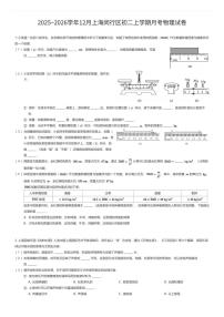 2025~2026学年12月上海闵行区初二上学期月考物理试卷（有答案解析）