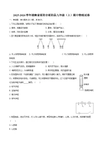 2025-2026学年湖南省邵阳市邵阳县九年级（上）期中物理试卷-自定义类型