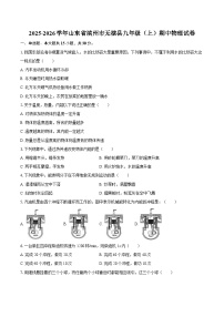 2025-2026学年山东省滨州市无棣县九年级（上）期中物理试卷-自定义类型
