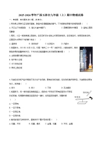 2025-2026学年广西玉林市九年级（上）期中物理试卷-自定义类型