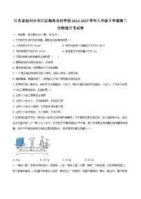 江苏省扬州市邗江区梅苑双语学校2024-2025学年八年级下学期第二次物理月考试卷-自定义类型