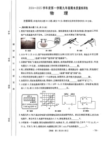 【9物（RJ）期末】阜阳市太和县2024-2025学年九年级上学期1月期末物理试题