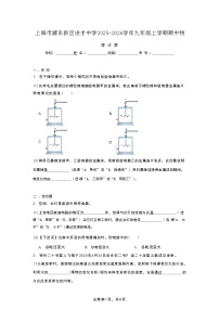 上海市浦东新区进才中学2025-2026学年九年级上学期期中物理试题 (1)