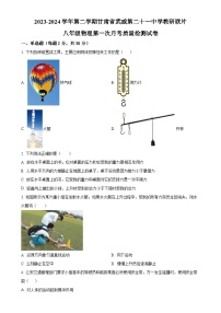 甘肃省武威市凉州区二十一中学教研联片八年级下学期4月月考物理试题（原卷版）-A4