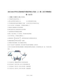 2025-2026学年江苏省南京外国语学校九年级（上）第二次月考物理试卷（12月）（有答案）