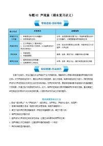 专题02 声现象（期末复习讲义）八年级物理上学期新教材人教版+答案