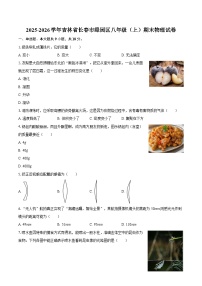 2025-2026学年吉林省长春市绿园区八年级（上）期末物理试卷-自定义类型