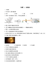 2025年江苏中考物理二轮复习专题二：光现象  练习（含答案+解析）