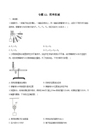 2025年中考物理一轮复习专题12：简单机械   练习  （含答案+解析）