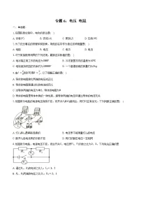 2025年中考物理二轮复习专题6： 电压 电阻 练习 （含答案+解析）
