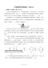 2025-2026学年河南省南阳市实验中学八年级上学期12月月考物理测试卷（有答案）