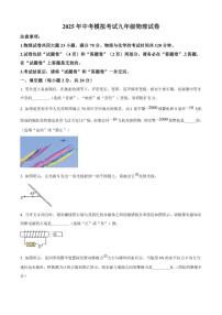 2025年安徽省黄山市中考三模物理试题（有答案）