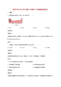上海市新泾中学2025—2026学年八年级上册期中物理试题【附解析】