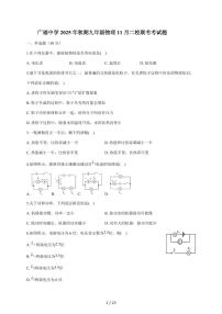 四川省宜宾市江安县广福中学等二校联考2025~2026学年九年级上册11月月考物理试卷（含答案）