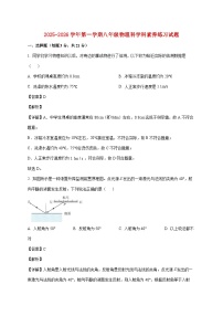 广东省江门市培英初级中学2025-2026学年八年级上学期11月期中物理试题（附解析）