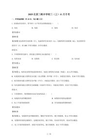 北京市三帆中学2025—2026学年九年级上册11月月考物理试卷（含答案）