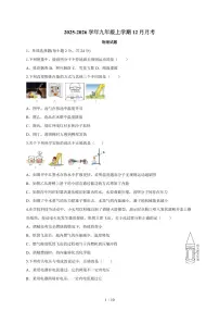 黑龙江省七台河市茄子河区铁山中心河联考2025~2026学年九年级上册12月月考物理试卷（含答案）