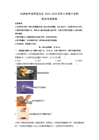 2024-2025学年甘肃省平凉市庄浪县八年级下学期期末考试物理试卷（学生版）