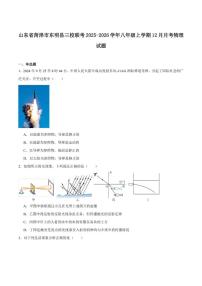2025-2026学年山东省菏泽市东明县三校联考八年级上学期12月月考物理试卷（有答案）