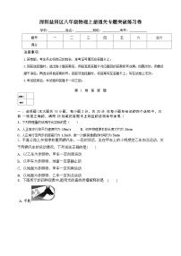 深圳盐田区八年级物理上册通关专题突破练习卷及答案解析