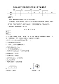 深圳龙岗区八年级物理上册专项专题突破模拟卷及答案解析
