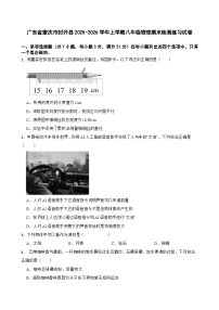 广东省肇庆市封开县2025-2026学年上学期八年级物理期末检测练习试卷
