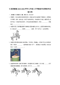 2025-2026学年江西景德镇九年级上册物理开学摸底考试练习卷【含解析】