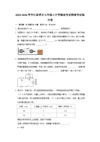 2025-2026学年江西萍乡九年级上册物理开学摸底考试练习卷【含解析】
