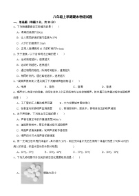 甘肃省武威市凉州区2025年八年级上学期期末物理试题附答案