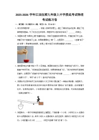2025-2026学年江西省抚州市九年级上学期开学摸底考试物理练习卷【含解析】