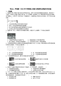 考点二 声现象—2026年中考物理二轮复习高频考点突破专项训练+含答案