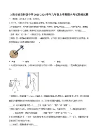 上海市延安初级中学2025-2026学年九年级上学期期末考试物理试题-自定义类型