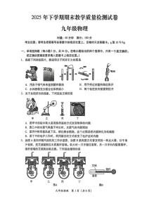 2025-2026学年湖南省衡阳市九年级上学期期末考试物理试卷（含答案）