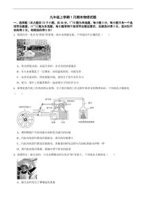 湖南省长沙市2025年九年级上学期1月期末物理试题及答案