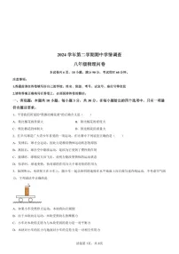 广东省广州市实验外语学校2024-2025学年八年级下学期期中考试物理试题（含答案）